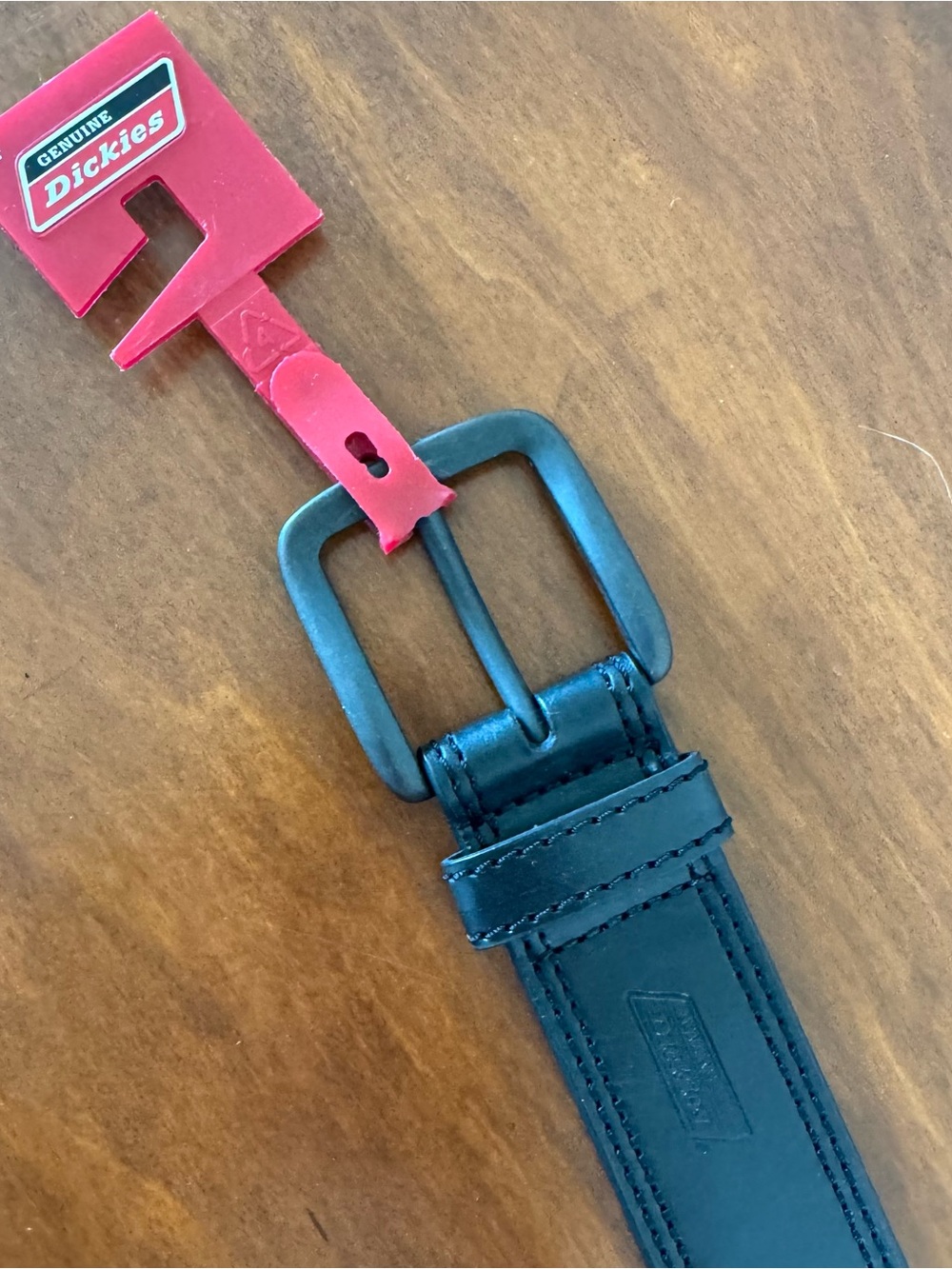 Dickies Black Leather Belt with Matte Black Buckle